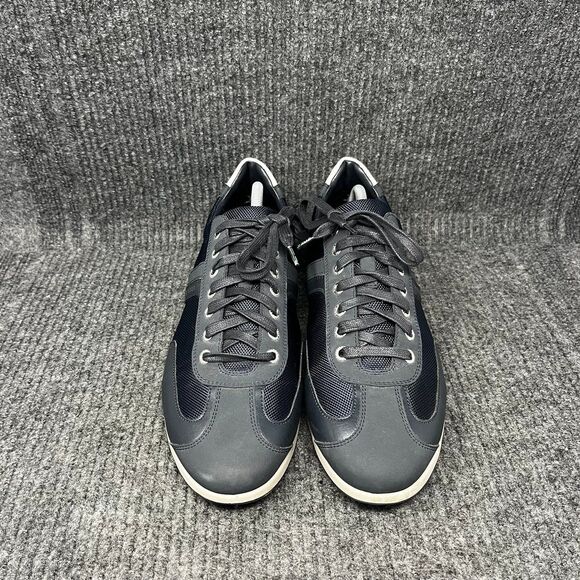 Hugo Boss Saturn Low Top Trainer Casual Shoes Navy Blue Mens 44 / US 10 - Picture 2 of 8
